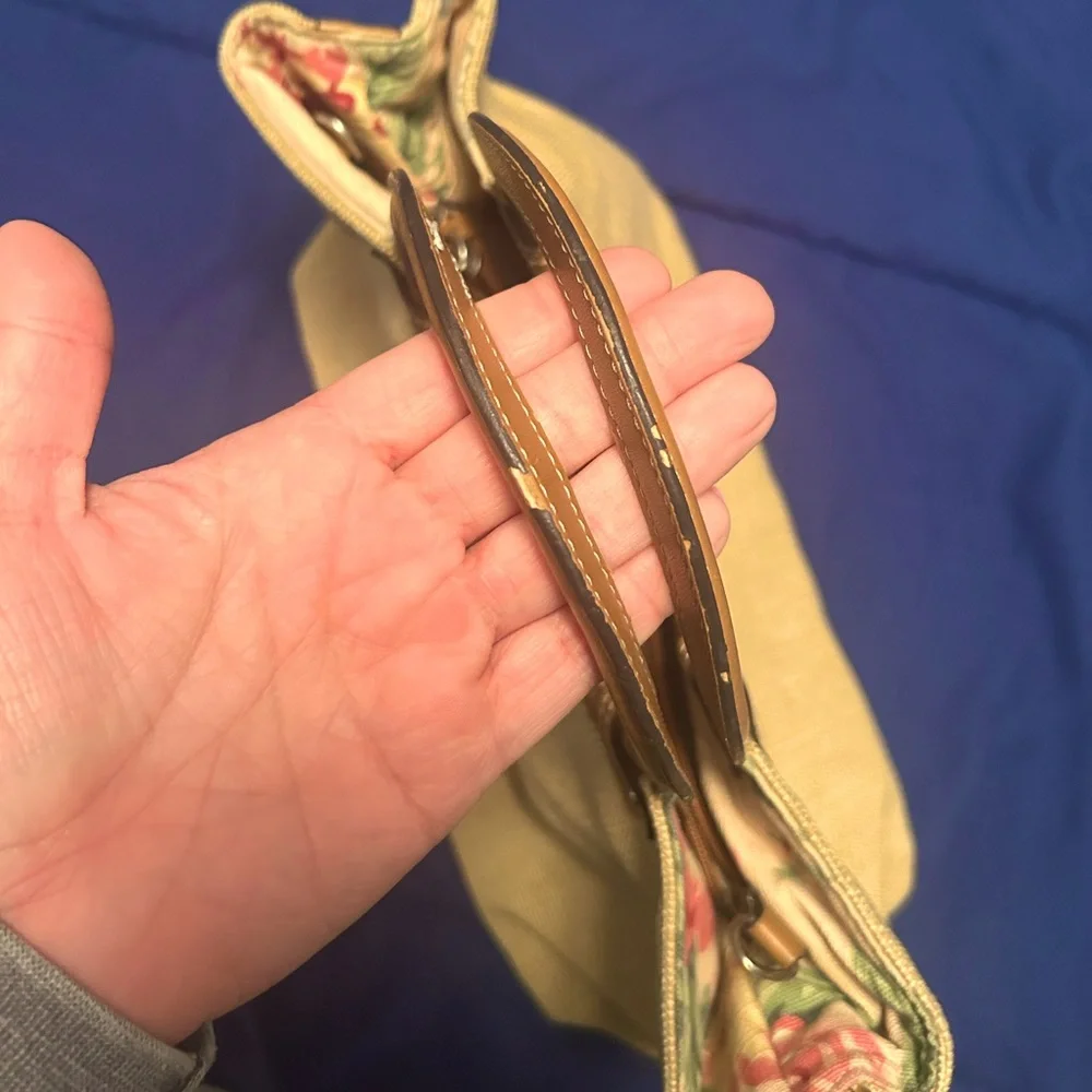 Vintage Fossil woven tan satchel handbag - Picture 5 of 7